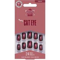 Elegant Touch Women's Gel Finish False Nails - Cat Eye Twilight Berry