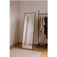 Living and Home 50x165cm Aluminium Alloy Frame Full Length Mirror with Stand in Black | Size: 50x165 cm