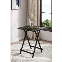 Living and Home Folding Wooden Dining Table 60x60cm in Black | Size: 60x60 cm