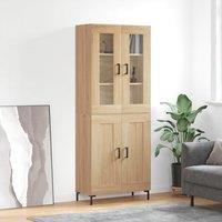 Berkfield Home Highboard Sonoma Oak 69.5x34x180 cm Engineered Wood in Brown