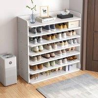 Living and Home 7-Tier Shoe Rack Shoe Cabinet for Entryway 82cm W in White