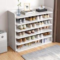 Living and Home 6-Tier Shoe Rack Shoe Cabinet for Entryway 82cm W in White