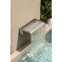 Living and Home 40cm W x 20cm D Waterfall Pool Fountain Garden Stainless Steel Wall-Mounted Water Blade in Silver | Size: 40 cm W x 20 cm D
