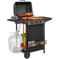 Rolipo Four Burner Gas Grill BBQ Black