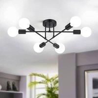 Goeco Sputnik Ceiling Lights 6 Arms Diameter 52cm Chandelier 180 Adjustable in True Black
