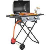 Rolipo Two Burner Portable Suitcase BBQ Black