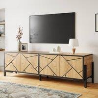 Rolipo 153cm Industrial Rustic Wood TV Stand Lowboard for 80 Inch TV in Brown