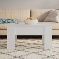 Berkfield Home Coffee Table White 79x49x41 cm Engineered Wood | Size: 79 x 49 x 41 cm