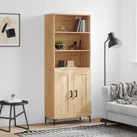 Berkfield Home Highboard Sonoma Oak 69.5x34x180 cm Engineered Wood in Brown