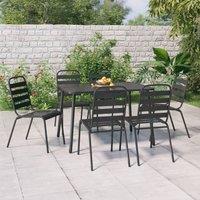 Berkfield Home 7 Piece Garden Dining Set Anthracite Steel