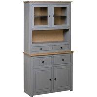 Berkfield Home Highboard Grey 93x40.5x180 cm Solid Pine Panama Range