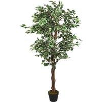 Berkfield Home Artificial Ficus Tree 1260 Leaves 200 cm Green