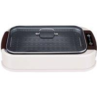 Cusimax Indoor Grill Electric Smokeless Grill Portable BBQ(Single) in White