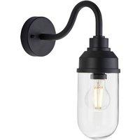 Netlighting Truro Outdoor Wall Lantern Textured Black & Clear Glass E27