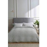 1951 'Ravello' Cotton Duvet Cover Set in Silver | Size: King