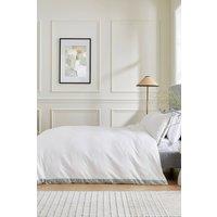 1951 'Luxury 400 Thread Count' Cotton Sateen Duvet Cover Set in Silver | Size: Double