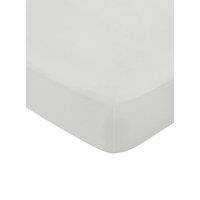 1951 'Luxury 400 Thread Count' Cotton Sateen Fitted Sheet in Silver | Size: Single Fitted