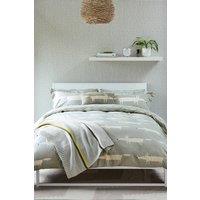 Scion 'Mr Fox Silver' Cotton Duvet Cover Set in Silver | Size: Super King