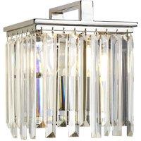 Netlighting Aries 1 Light Polished Nickel Crystal Wall Light in Clear