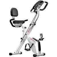 Armadadeals Foldable Magnetic Resistance Exercise Bike LCD Monitor & Phone Holder in White