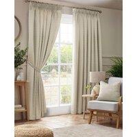 Luxury Living Adi Lined Pencil Pleat Curtains in Cream | Size: 229 cm width x 229 cm drop