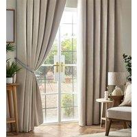 Luxury Living Chenille Blackout Pencil Pleat Top Curtains in Cream | Size: 168 cm width x 229 cm drop