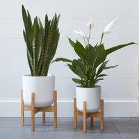 Ivyline Lisbon Pot & Stand White, D26cm- Ceramic- Best Seller- Available from 12cm to 26 cm & 5 colours in White