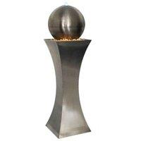 Primrose Brushed Hourglass & Sphere Water Feature with Lights in Silver
