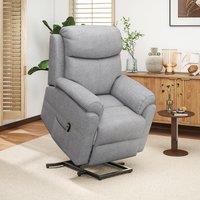 HOMCOM Power Lift Chair Electric Riser Recliner with Remote Control in Light Grey
