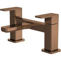 Balterley Square Deck Mounted Lever Handle Bath Filler Tap - Brushed Bronze in Brown