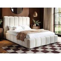 Solace+Co Emilie Ribbed Ottoman Bed Cream Boucle | Size: King