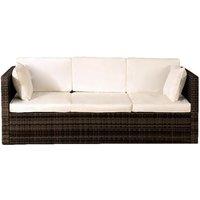 Comfy Living Ltd Rattan Sun Lounger Storage Sofa in Brown