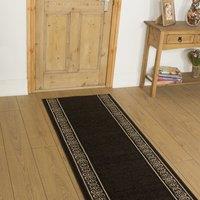 runrug Hallway Carpet Runner Rug - Soft & Comfy, 9mm - 'Tribal' in Brown | Size: 60 cm x 270 cm