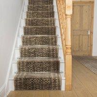 runrug Stair Runner Carpet for Staircases - Soft & Comfy, 9mm - 'Afrikans' in Taupe | Size: 100 cm x 450 cm
