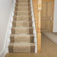 runrug Ivory Baroque Stair Carpet Runner | Size: 70 cm x 540 cm