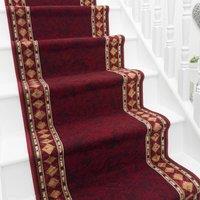 runrug Stair Runner Carpet - Durable, Non-Slip, 5.4mm - 'Cheops' in Red | Size: 100 cm x 720 cm