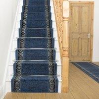 runrug Stair Runner Carpet for Staircases - Soft & Comfy, 9mm - 'Tribal' in Blue | Size: 60 cm x 480 cm
