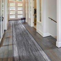 runrug Hallway Runner Rug - Non-Slip, Hardwearing, 5.4mm - 'Rama' in Grey | Size: 100 cm x 180 cm
