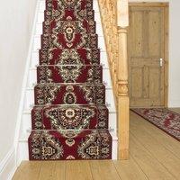 runrug Stair Runner Carpet for Staircases - Soft & Comfy, 9mm - 'Turkesh' in Red | Size: 100 cm x 600 cm