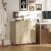VINSETTO 2-Tier Locking Filing Cabinet Office Storage Cabinet in Light Oak