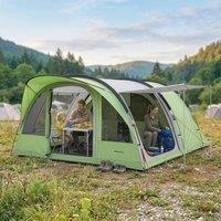 OUTSUNNY Family Camping Tent Waterproof Tunnel Tent 4 Person in Green