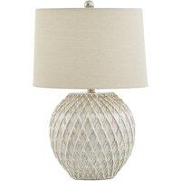 Hill Interiors Lattice Ceramic Table Lamp (UK Plug) in White