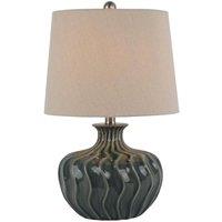 Hill Interiors Veyla Ceramic Table Lamp (UK Plug) in Dark Grey