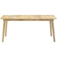 Berkfield Home Dining Table 180x90x76 cm Solid Mango Wood in Natural | Size: 180 x 90 x 76 cm
