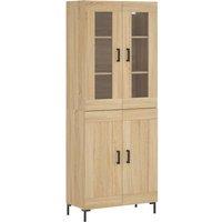 Berkfield Home Highboard Sonoma Oak 69.5x34x180 cm Engineered Wood in Light Tan
