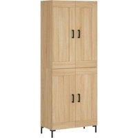 Berkfield Home Highboard Sonoma Oak 69.5x34x180 cm Engineered Wood in Light Tan