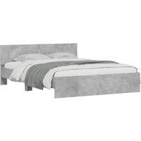 Berkfield Home Durable Bed Frame with Headboard Concrete Grey 140x190 cm