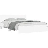 Berkfield Home Durable Bed Frame with Headboard White 140x190 cm