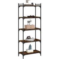 Berkfield Home Decorative Bookcase 5-Tier Smoked Oak 60x30x154 cm Engineered Wood in Brown | Size: 60 x 30 x 154 cm