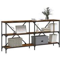 Berkfield Home Decorative Console Table Smoked Oak 160x30x75 cm Engineered Wood in Brown | Size: 160 x 30 x 75 cm